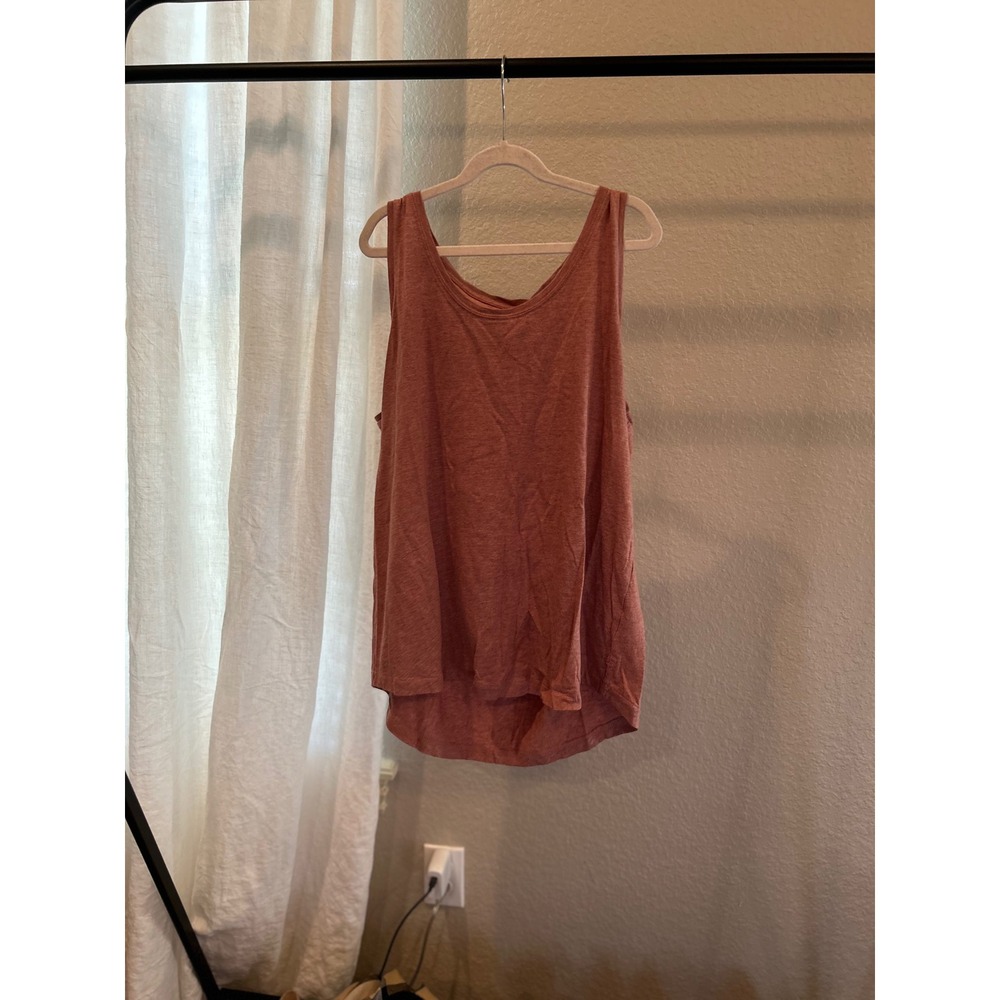 Free Fly Bamboo Tank Top Womens Large Heathered Clay Orange Sleeveless Scoop
